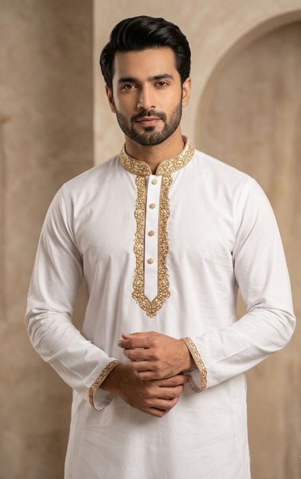 প্রিমিয়াম চায়না কটন ফেব্রিক পাঞ্জাবি [ Code-108 ] - Image 1