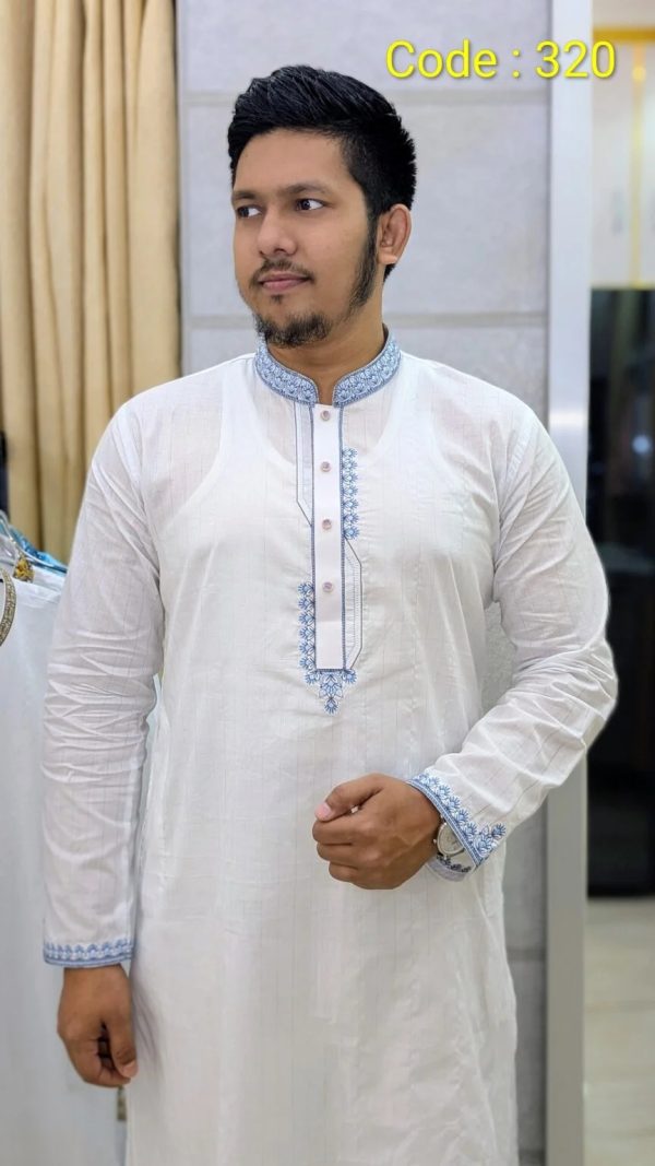 প্রিমিয়াম ডাবল ডিভাইস এমব্রয়ডারি পাঞ্জাবি [ Code-LK320 ] - Image 1