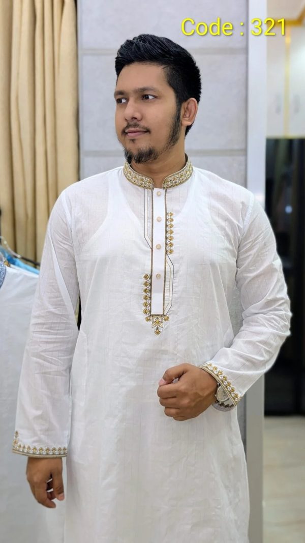 প্রিমিয়াম ডাবল ডিভাইস এমব্রয়ডারি পাঞ্জাবি [ Code-LK321 ] - Image 1